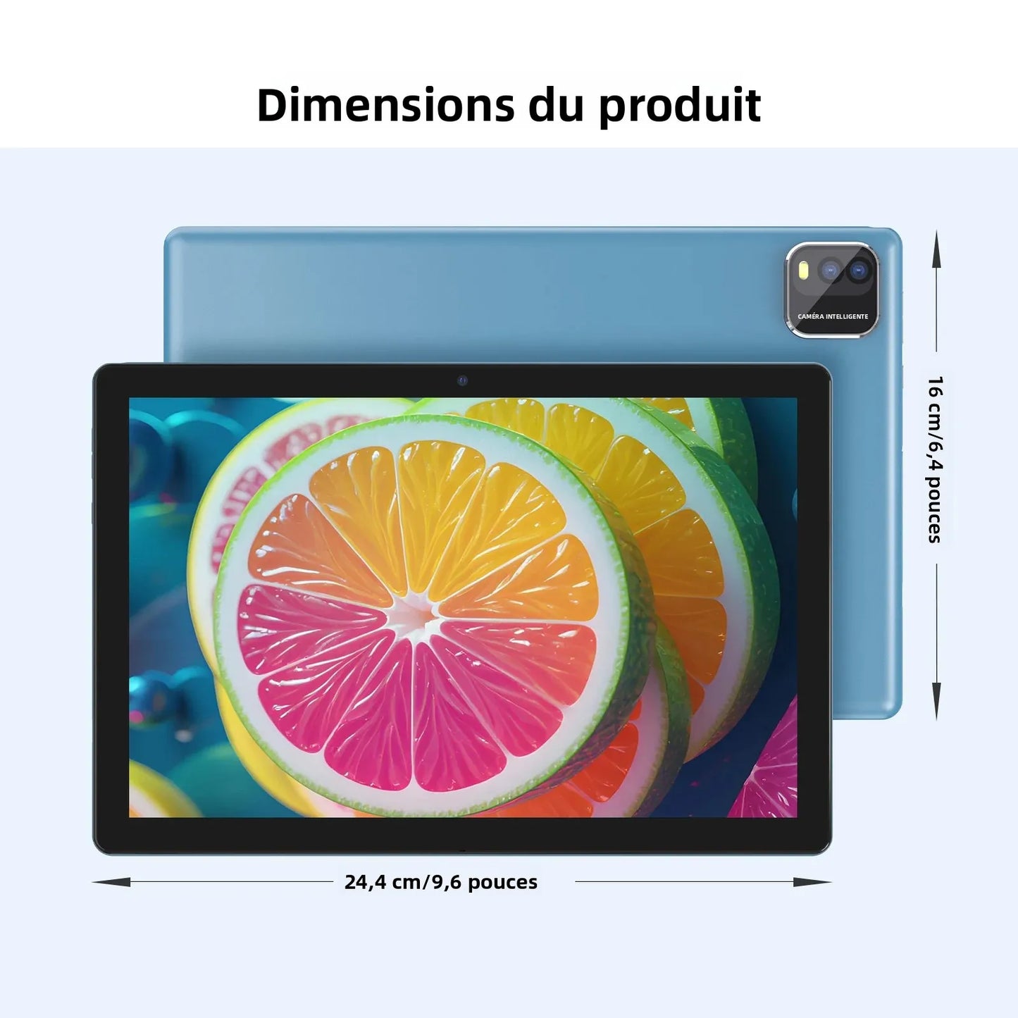 10-inch Android 15 tablet, quad-core processor, 12GB (3+9 expandable) RAM + 64GB storage, 5G WiFi, 1280*800, 2-in-1 Smart Tablet