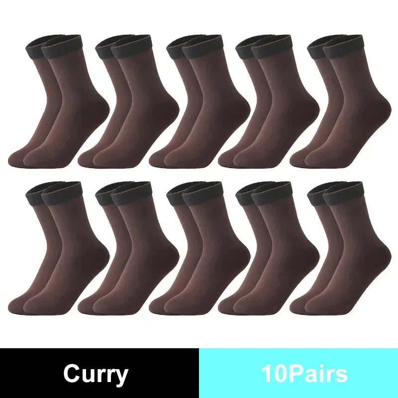 Winter Warm Solid Women Socks Thicken Thermal Socks Wool Cashmere Black Skin Seamless Snow Sock Velvet Unisex Socks