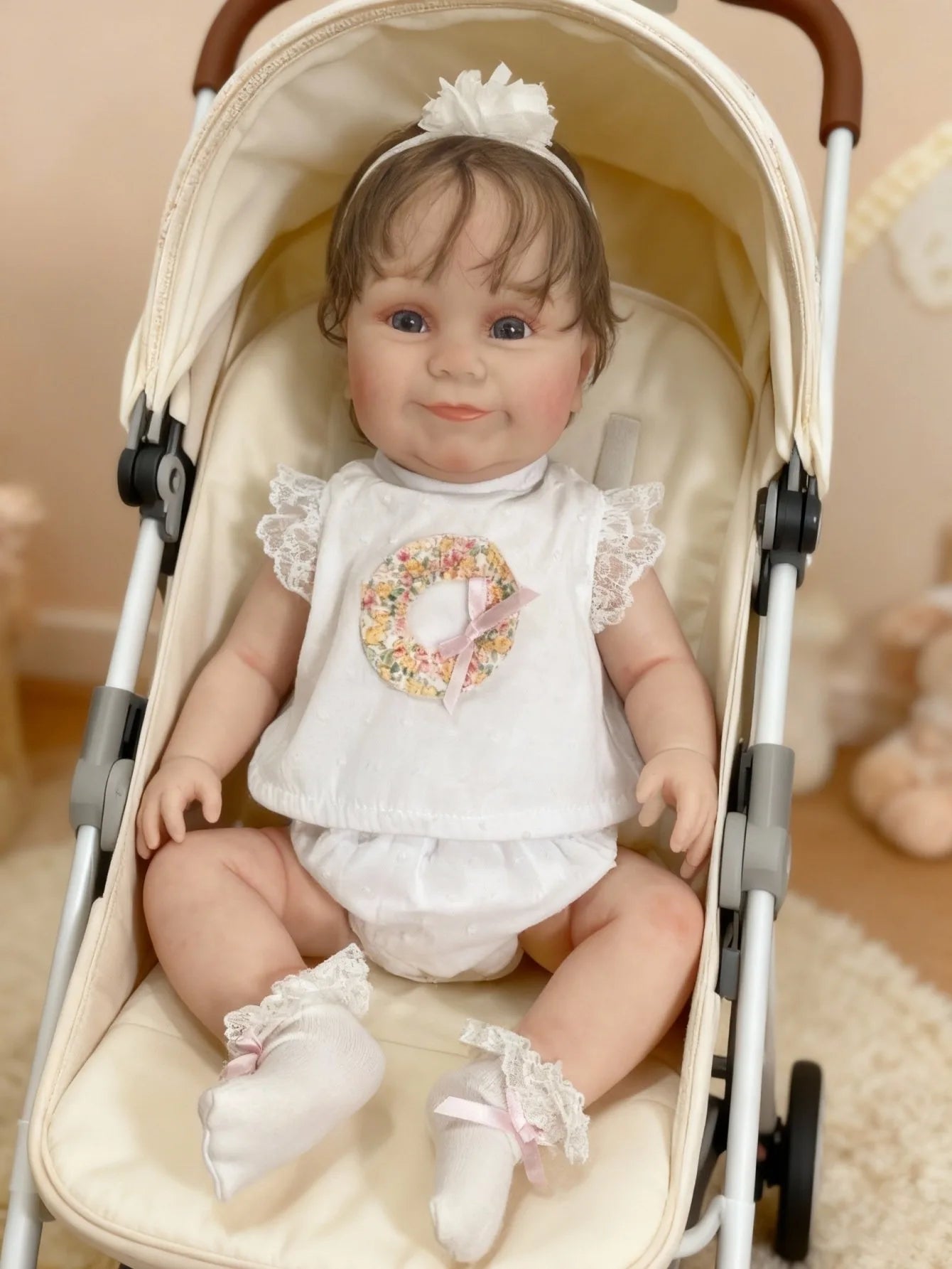 Reborn doll 50 cm soft cloth body/realistic doll/unisex/blue eyes/Christmas gift for girl