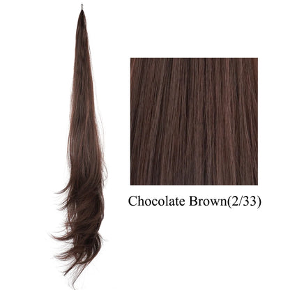 Soowee Long Layered Ponytail Synthetic Hair Extension Blonde Pony Tail Flexible Hair Ponytails Hairpieces