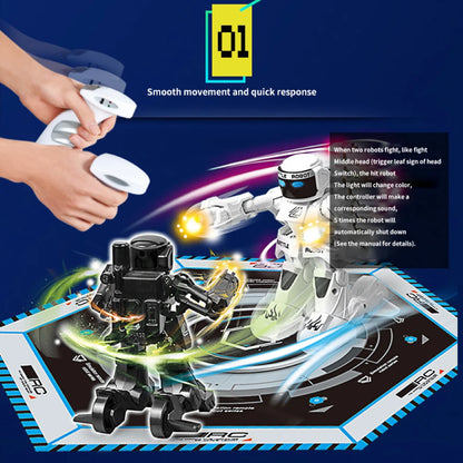 RC Robot Battle Boxing Robot Toy Remote Control Robot 2.4G Humanoid Fighting Robot with Two Control Joysticks Toys for Kids Gift