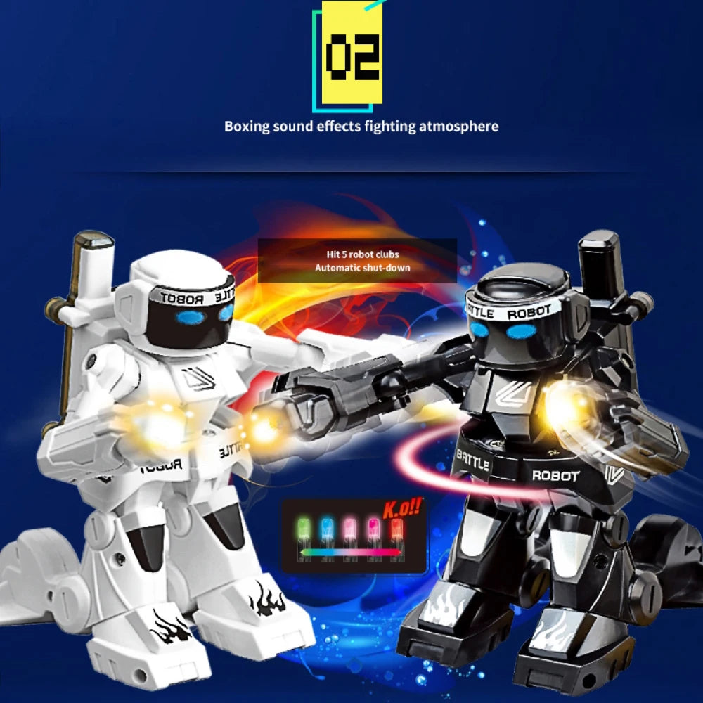 RC Robot Battle Boxing Robot Toy Remote Control Robot 2.4G Humanoid Fighting Robot with Two Control Joysticks Toys for Kids Gift