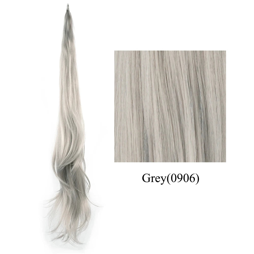 Soowee Long Layered Ponytail Synthetic Hair Extension Blonde Pony Tail Flexible Hair Ponytails Hairpieces