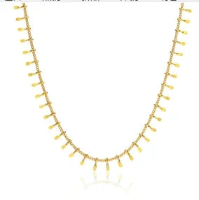 Stainless Steel Vintage Textured Delicate Necklace