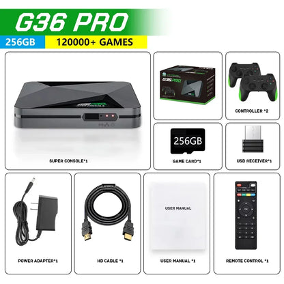 Super Console G36 Pro Retro Video Game Console with 120000 Video Games for PS1/GBA/MD/CPS with Gamepad Kid Gift Game Box