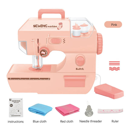 Electric Mini Sewing Machine Kids Toy Mini Furniture Toy Educational Toys DIY Creative Gifts Children Gift Pretend Play Games