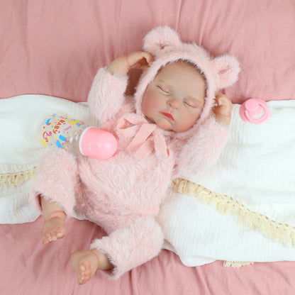 19inch Realistic Reborn Dolls Bebe Peaches Sleeping Baby Full Body Soft Silicone Vinyl Girl Handmade 3D Skin High Quality Gifts