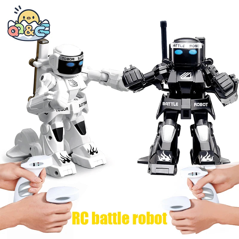 RC Robot Battle Boxing Robot Toy Remote Control Robot 2.4G Humanoid Fighting Robot with Two Control Joysticks Toys for Kids Gift