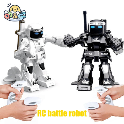 RC Robot Battle Boxing Robot Toy Remote Control Robot 2.4G Humanoid Fighting Robot with Two Control Joysticks Toys for Kids Gift