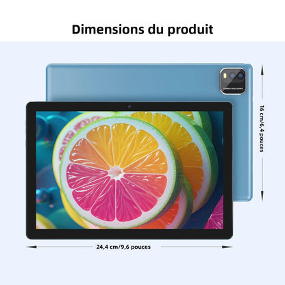 10-inch Android 15 tablet, quad-core processor, 12GB (3+9 expandable) RAM + 64GB storage, 5G WiFi, 1280*800, 2-in-1 Smart Tablet