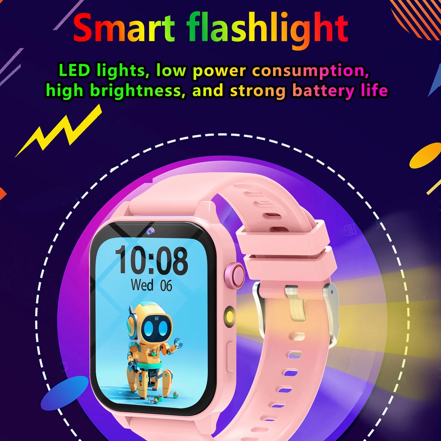 2025 New Smart Watch For Children HD Touch Screen Camera 18 Games Sleep Monitoring Alarm Clock Calculator Birthday Gift Boy Girl