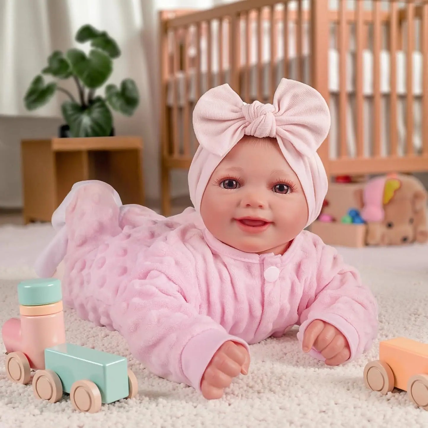 Reborn Baby Dolls - 17" Cute Soft Vinyl Realistic Baby Doll Poseable Smiling Real Life Baby Dolls with Accessories For Kids 3+