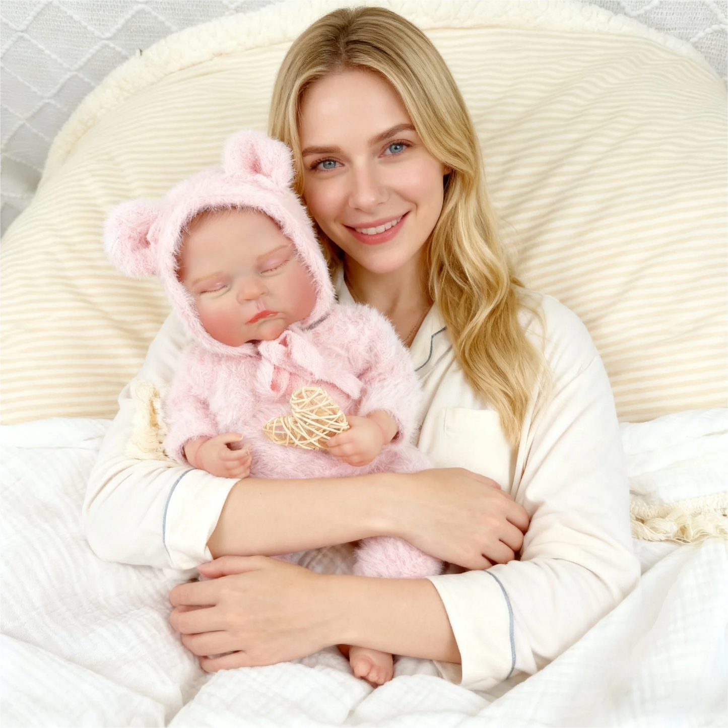 19inch Realistic Reborn Dolls Bebe Peaches Sleeping Baby Full Body Soft Silicone Vinyl Girl Handmade 3D Skin High Quality Gifts