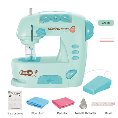 Electric Mini Sewing Machine Kids Toy Mini Furniture Toy Educational Toys DIY Creative Gifts Children Gift Pretend Play Games