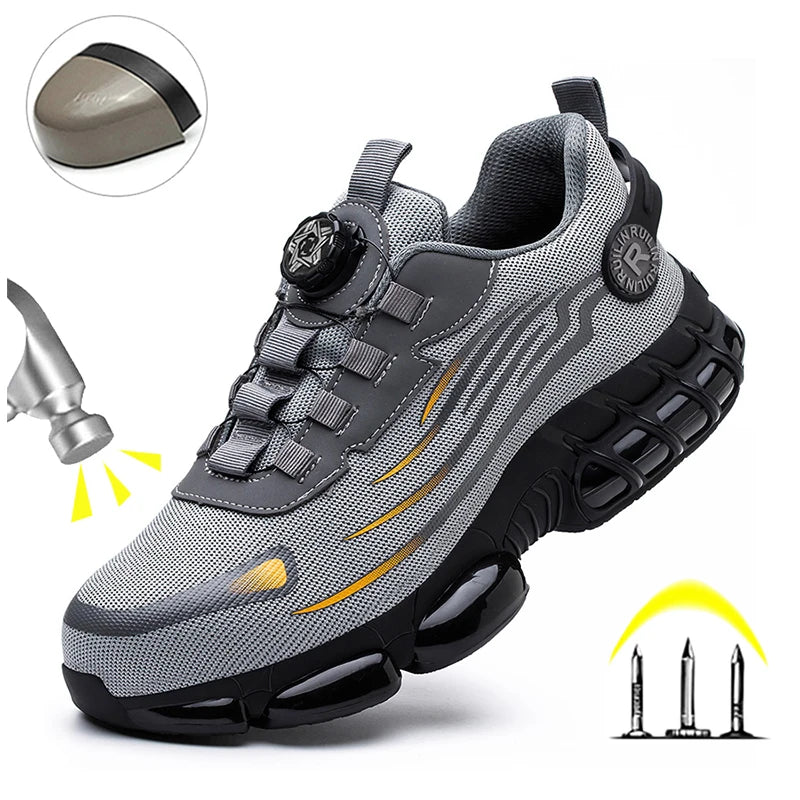 Indestructible Steel Toe Protective Safety Shoes Slip Resistant Abrasion Resistant Work Shoes Men Tough Comfortable Sneaker ﻿