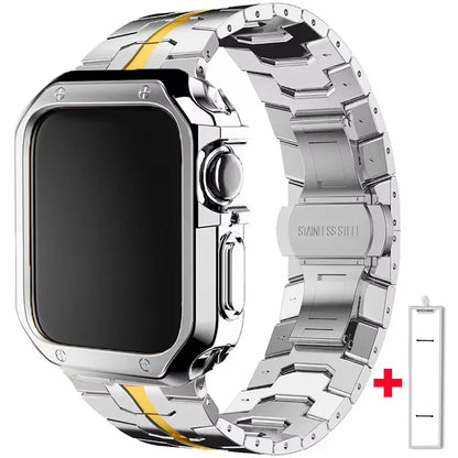 Stainless Steel Band+TPU Cover Case for Apple Watch 49mm 46mm 45mm 44mm Strap+case for Series 10 9 8 7 6 5 4 SE Ultra Watchband