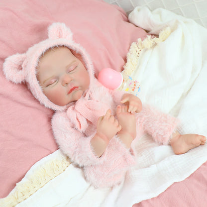 19inch Realistic Reborn Dolls Bebe Peaches Sleeping Baby Full Body Soft Silicone Vinyl Girl Handmade 3D Skin High Quality Gifts