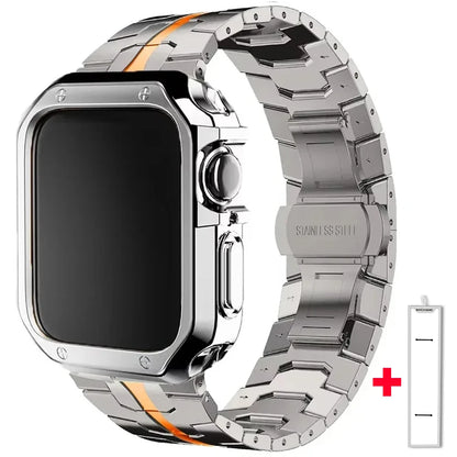 Stainless Steel Band+TPU Cover Case for Apple Watch 49mm 46mm 45mm 44mm Strap+case for Series 10 9 8 7 6 5 4 SE Ultra Watchband