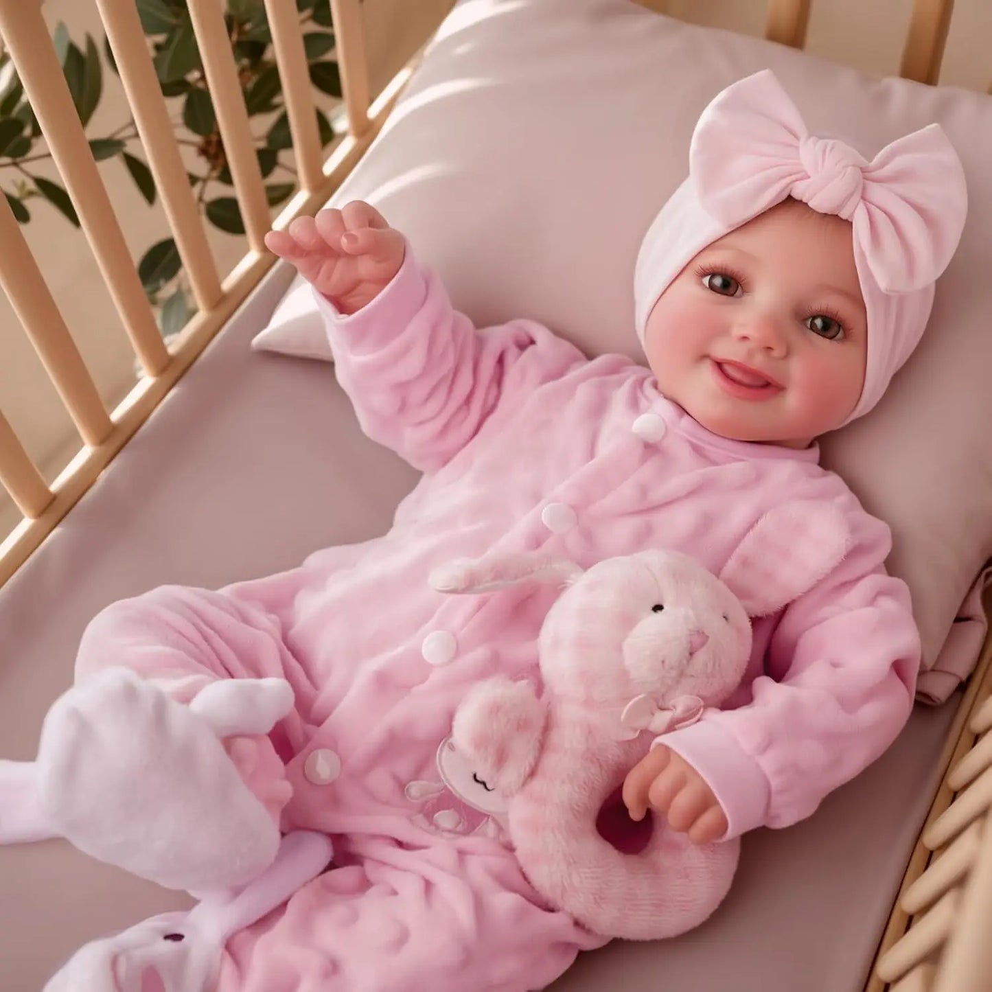 Reborn Baby Dolls - 17" Cute Soft Vinyl Realistic Baby Doll Poseable Smiling Real Life Baby Dolls with Accessories For Kids 3+