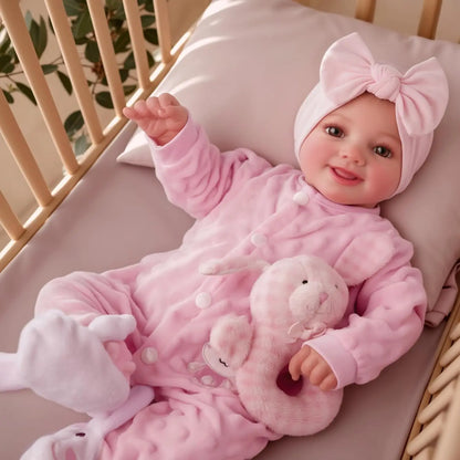 Reborn Baby Dolls - 17" Cute Soft Vinyl Realistic Baby Doll Poseable Smiling Real Life Baby Dolls with Accessories For Kids 3+