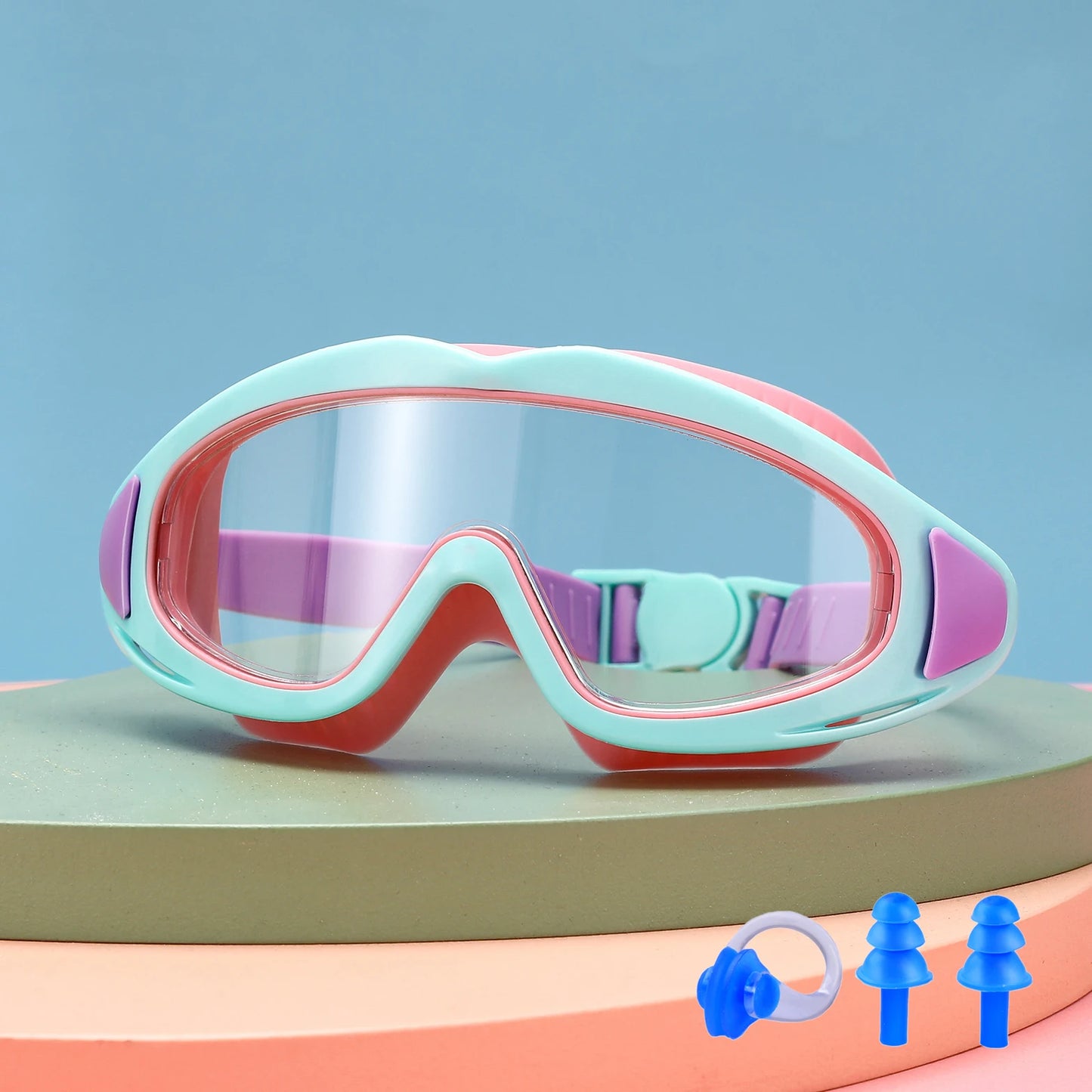 Children's swimming goggles; anti-fog and anti-ultraviolet; wide-angle swimming goggles; waterproof children's pool glasses; sui