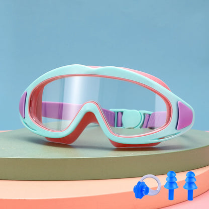 Children's swimming goggles; anti-fog and anti-ultraviolet; wide-angle swimming goggles; waterproof children's pool glasses; sui