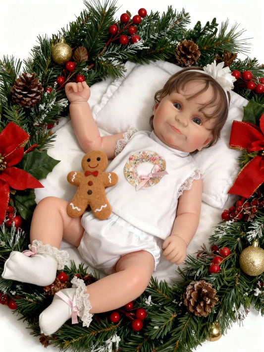 Reborn doll 50 cm soft cloth body/realistic doll/unisex/blue eyes/Christmas gift for girl