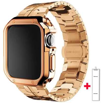 Stainless Steel Band+TPU Cover Case for Apple Watch 49mm 46mm 45mm 44mm Strap+case for Series 10 9 8 7 6 5 4 SE Ultra Watchband