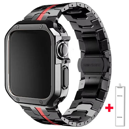 Stainless Steel Band+TPU Cover Case for Apple Watch 49mm 46mm 45mm 44mm Strap+case for Series 10 9 8 7 6 5 4 SE Ultra Watchband