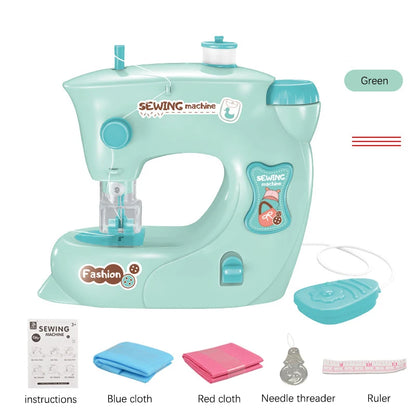 Electric Mini Sewing Machine Kids Toy Mini Furniture Toy Educational Toys DIY Creative Gifts Children Gift Pretend Play Games