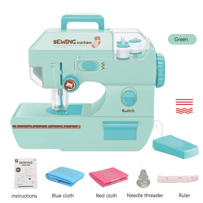 Electric Mini Sewing Machine Kids Toy Mini Furniture Toy Educational Toys DIY Creative Gifts Children Gift Pretend Play Games