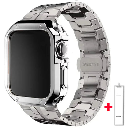 Stainless Steel Band+TPU Cover Case for Apple Watch 49mm 46mm 45mm 44mm Strap+case for Series 10 9 8 7 6 5 4 SE Ultra Watchband