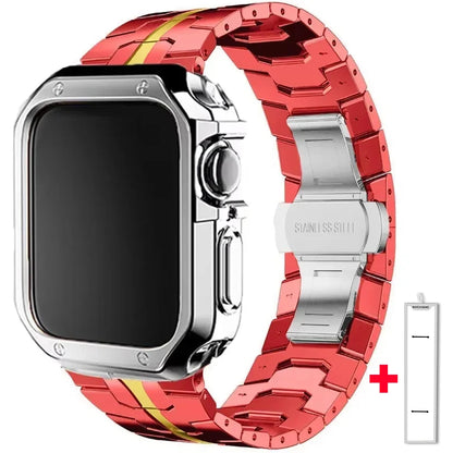 Stainless Steel Band+TPU Cover Case for Apple Watch 49mm 46mm 45mm 44mm Strap+case for Series 10 9 8 7 6 5 4 SE Ultra Watchband