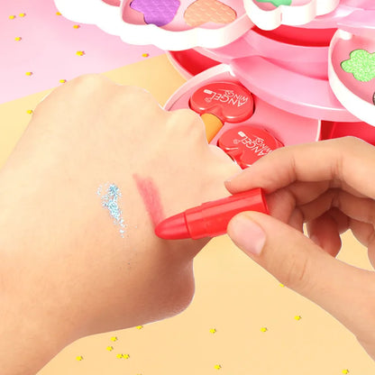 Children's Makeup Box Rotating Opening Cosmetics Toys for Little Girls Princess Makeup Set To Enhance Creativity and Imagination