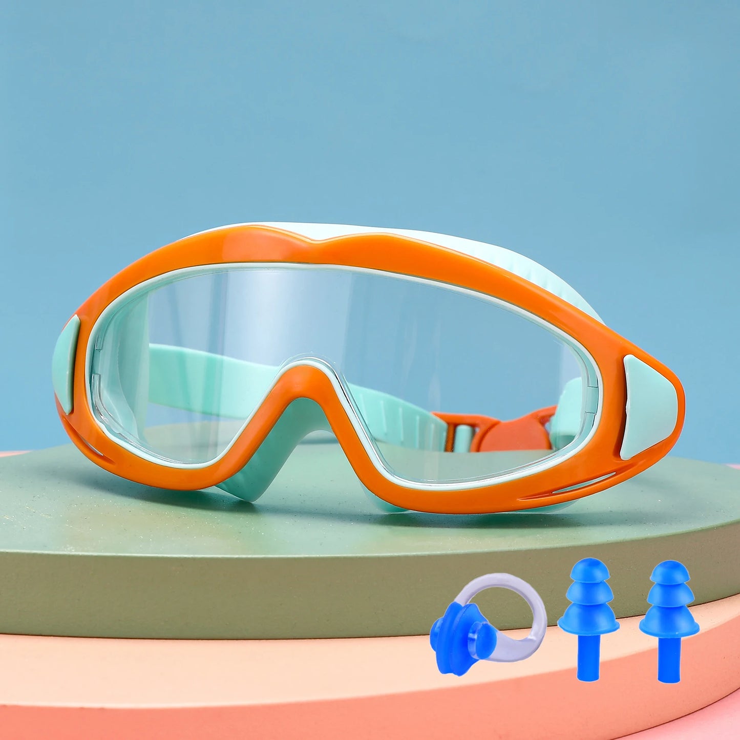 Children's swimming goggles; anti-fog and anti-ultraviolet; wide-angle swimming goggles; waterproof children's pool glasses; sui