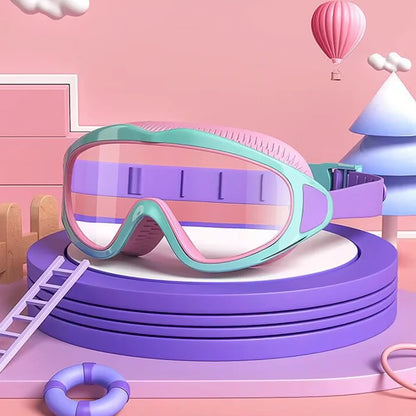 Children's swimming goggles; anti-fog and anti-ultraviolet; wide-angle swimming goggles; waterproof children's pool glasses; sui