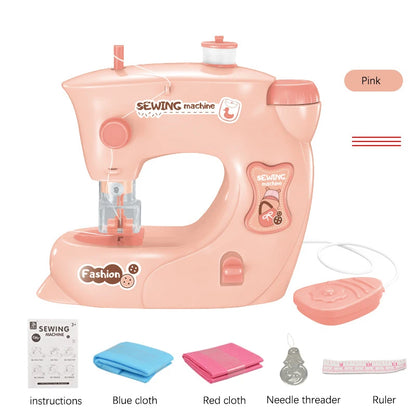 Electric Mini Sewing Machine Kids Toy Mini Furniture Toy Educational Toys DIY Creative Gifts Children Gift Pretend Play Games