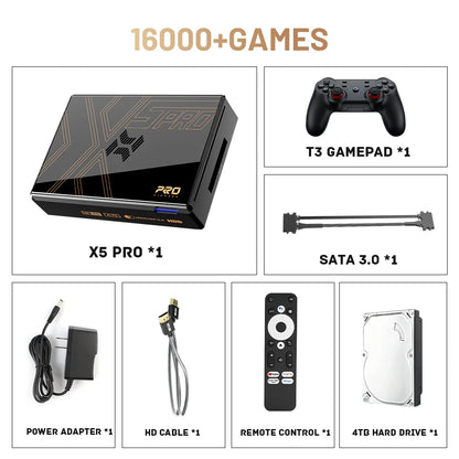 Kinhank Super Console X5 PRO Retro Video Game Consoles Plug and Play 4T with 16000 Games for PS2/WII/SS/DC/N64/MAME