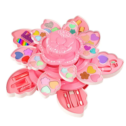 Children's Makeup Box Rotating Opening Cosmetics Toys for Little Girls Princess Makeup Set To Enhance Creativity and Imagination