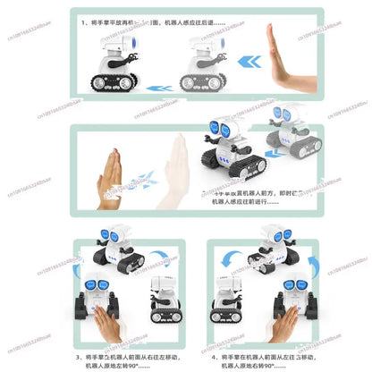 Remotely programmed robot music light pattern switching intercom robot gesture sensing toyWalkie-talkie robot