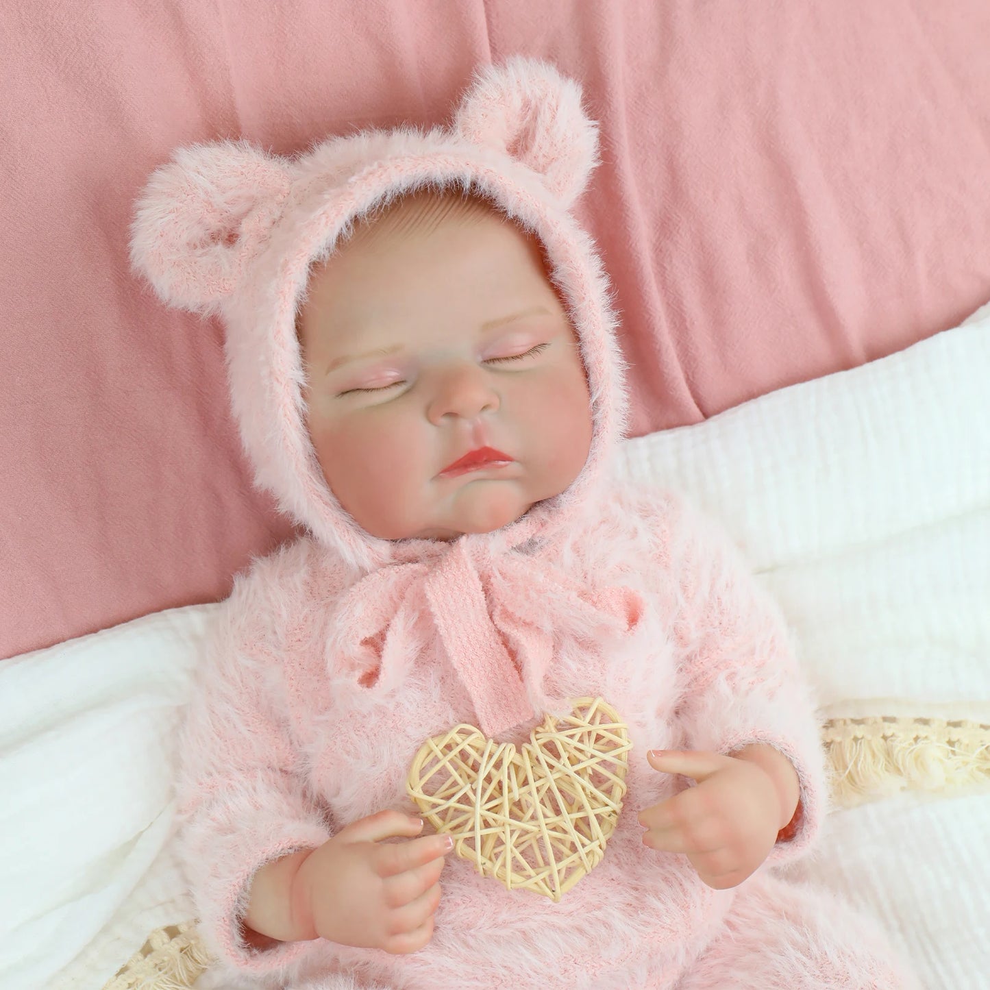 19inch Realistic Reborn Dolls Bebe Peaches Sleeping Baby Full Body Soft Silicone Vinyl Girl Handmade 3D Skin High Quality Gifts