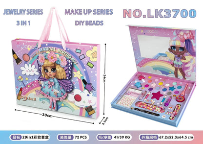 kids makeup set for Kids Eye shadow Nail Polish Ornaments Beading set for girls cloud Box birthday gift Educational GIfts