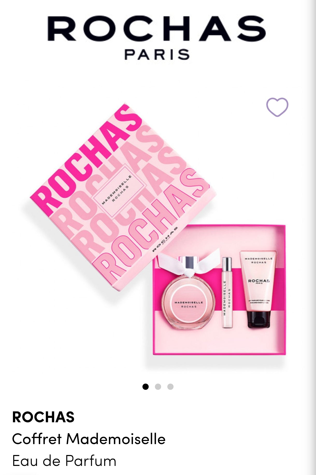 ROCHAS : Coffret Mademoiselle , eau de parfum