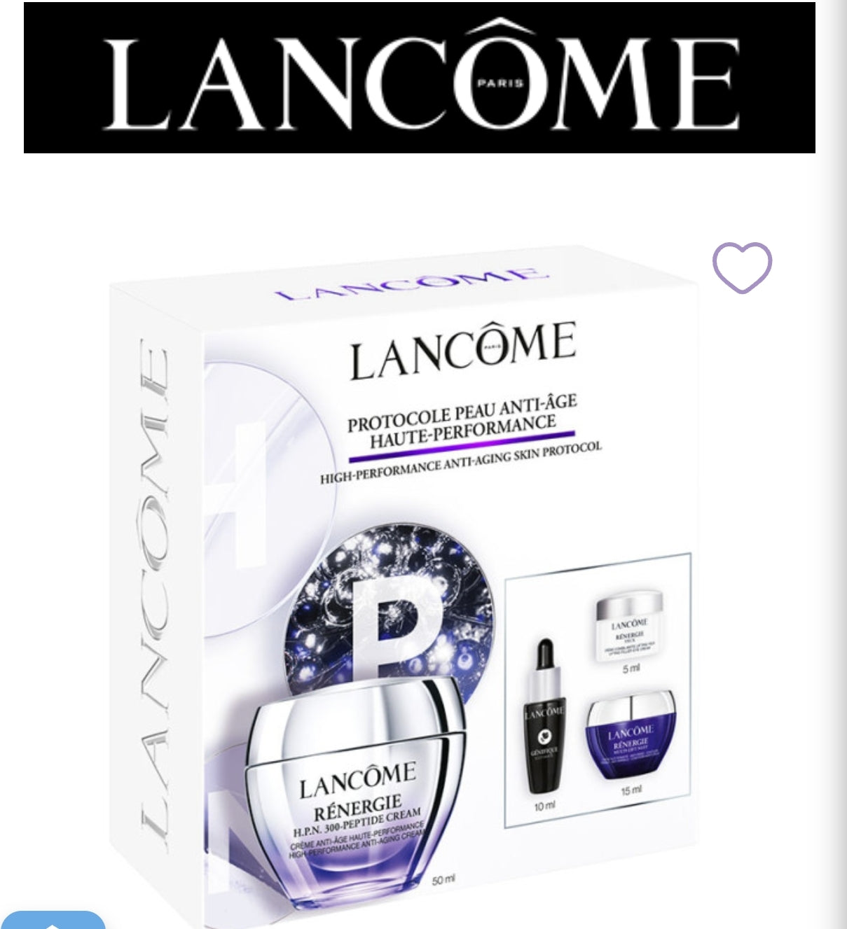 LANCÔME : Coffret   Rénergie  , Crème Anti-âge